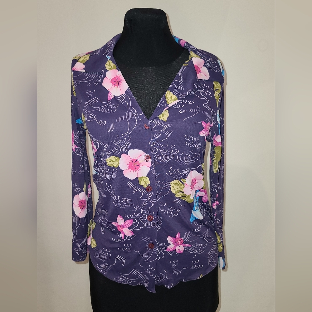 Vintage Kookaï Floral Button Down Shirt S